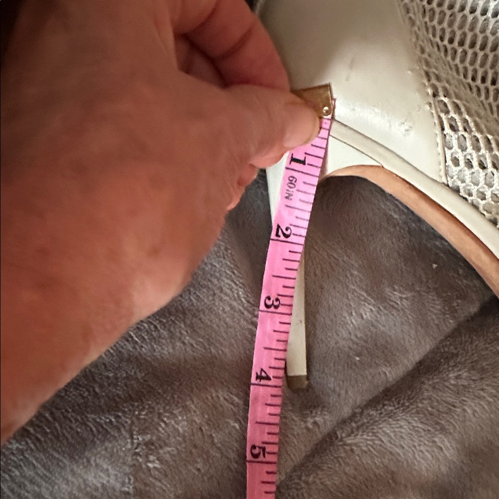 BCBGMaxAzria Beige Mesh Ankle Bootie Heels - Picture 10 of 13